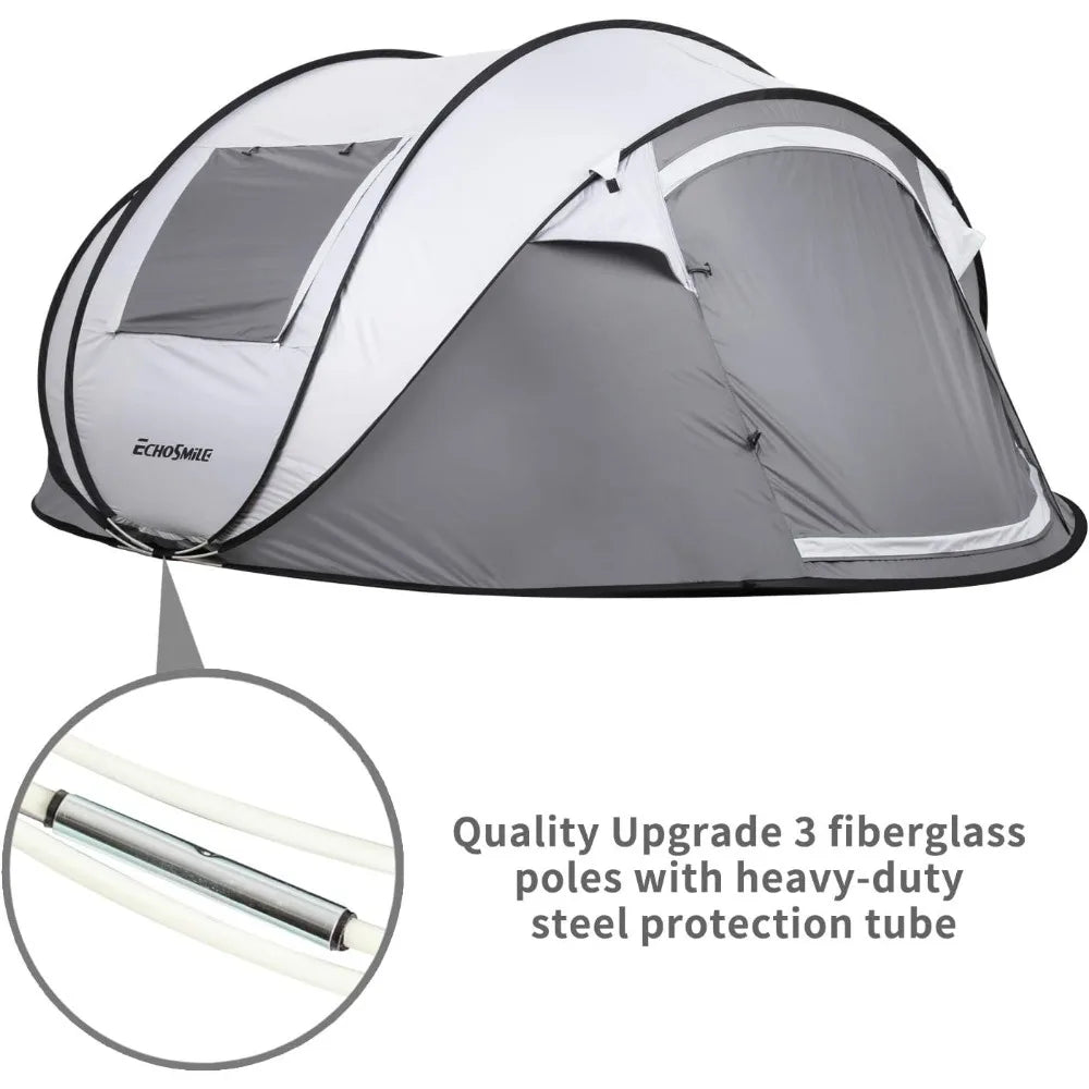 Camping Instant Pop Up Tent, 2/4/6/8/10 Person, Water Resistant Dome, Easy Setup for Camping Hiking and Outdoor, Portable with
