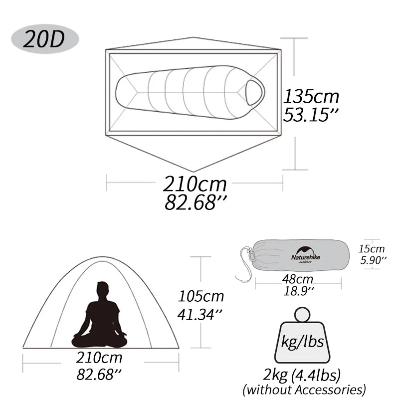Naturehike Tent 1 2 Person Cycling Tent Ultralight Camping Tent Fishing Tent Waterproof Sun Shelter Canopy Outdoor Travel Tent