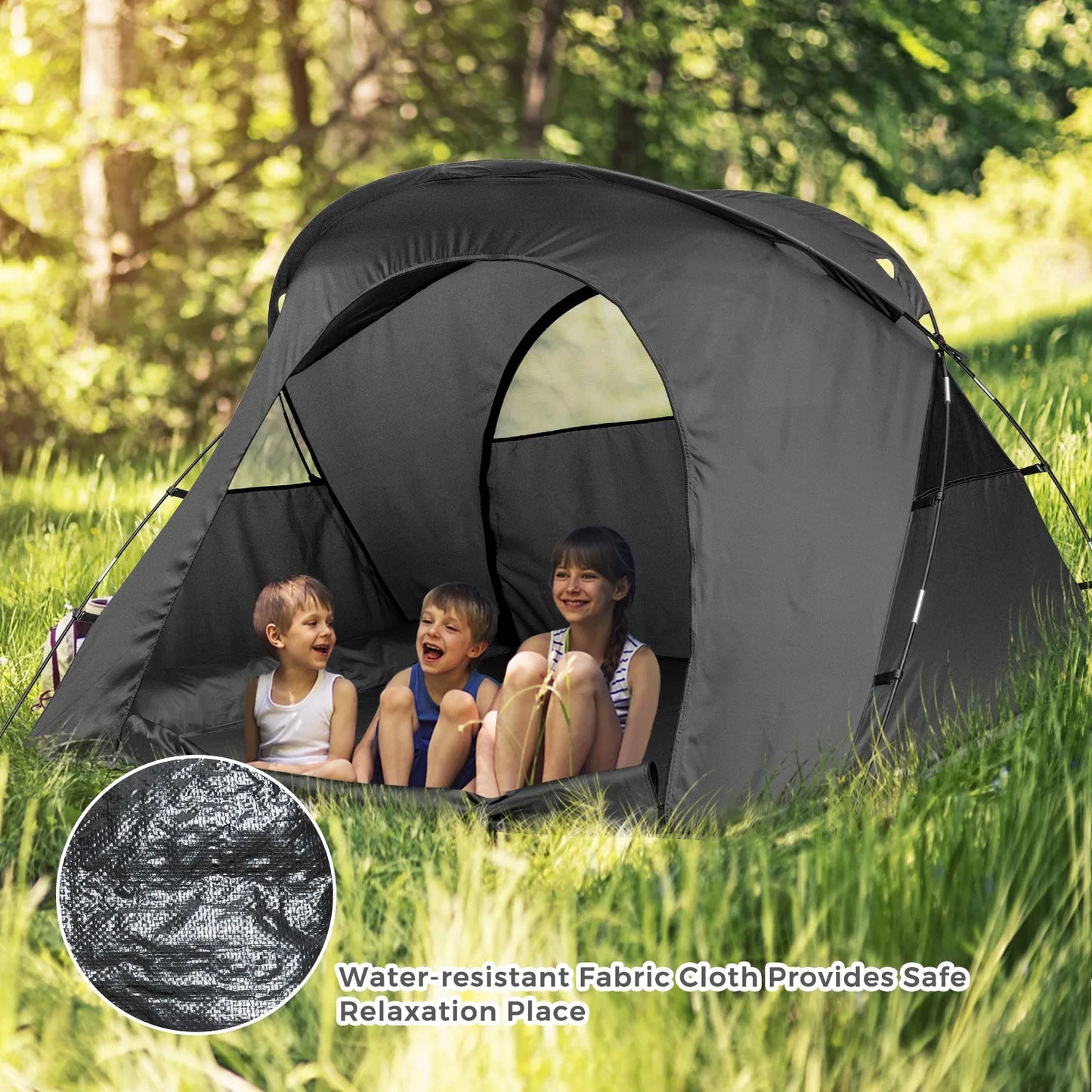 Outdoor 2-Person Camping Tent Cot Compact Elevated Tent Set W/ External Cover