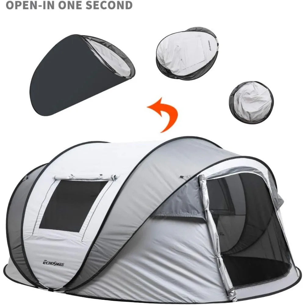 Camping Instant Pop Up Tent, 2/4/6/8/10 Person, Water Resistant Dome, Easy Setup for Camping Hiking and Outdoor, Portable with